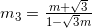 m_{3}=\frac{m+\sqrt{3}}{1-\sqrt{3}m}