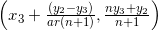 \left(x_3+\frac{(y_2-y_3)}{ar(n+1)},\frac{ny_3+y_2}{n+1}\right)